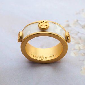 Tory Burch Miller Stud Enamel Ring in Size #6 - Brand New With Dust Bag